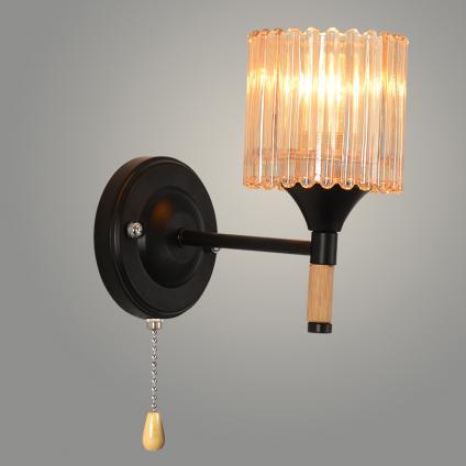 Бра XA1689B/1W BK+WOOD черный 1х60W E27 d190 h185, HN25